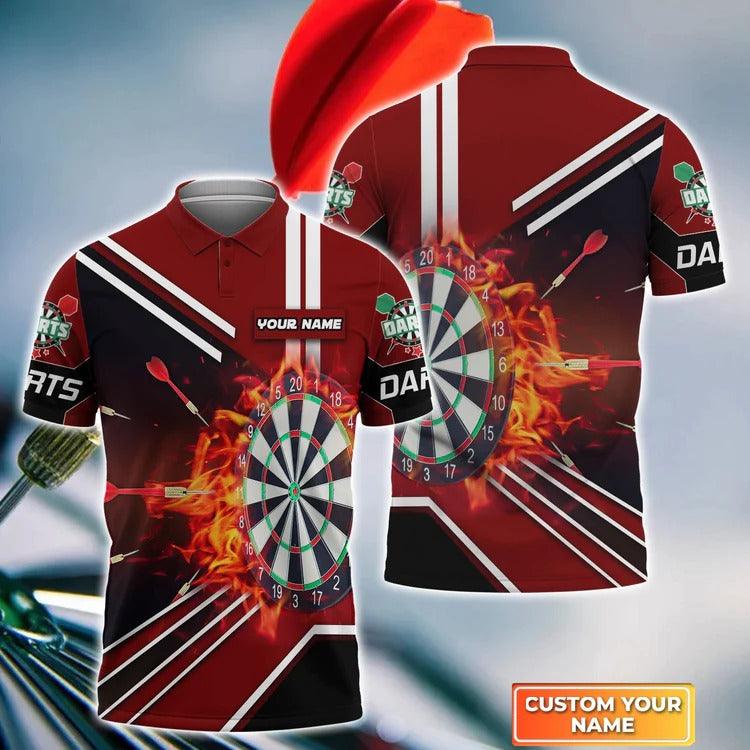 Customized Darts Polo Shirt, Darts Board Goal, Personalized Name Polo Shirt For Men - Perfect Gift For Darts Lovers, Darts Players