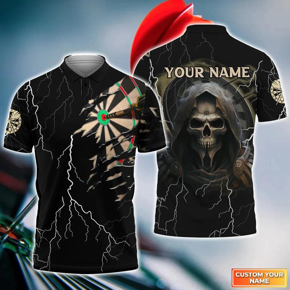 Customized Darts Polo Shirt, Darts Death Personalized Name Polo Shirt For Men  - Perfect Gift For Darts Lovers, Darts Players