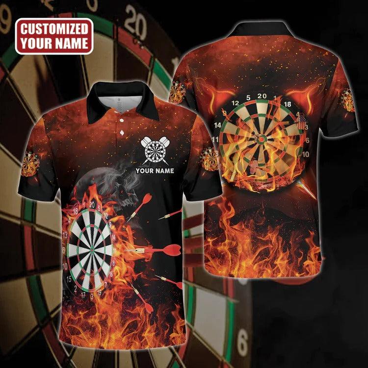 Customized Darts Polo Shirt, Darts Fire Player Uniform, Personalized Name Polo Shirt For Men - Perfect Gift For Darts Lovers, Darts Players - Image 3