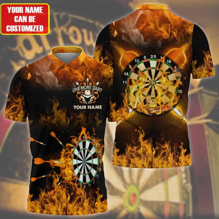 Customized Darts Polo Shirt, Darts Flame Player Uniform, Personalized Name Polo Shirt For Men - Perfect Gift For Darts Lovers, Darts Players