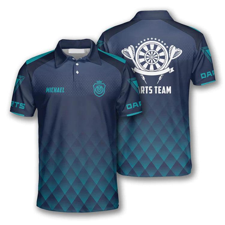 Customized Darts Polo Shirt, Darts Geometric Pattern Team Polo Shirt, Personalized Polo Shirt For Men - Perfect Gift For Darts Lovers, Darts Players - Image 2