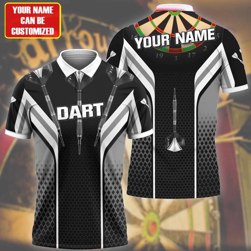 Customized Darts Polo Shirt, Darts Honeycomb, Personalized Name Polo Shirt For Men - Perfect Gift For Darts Lovers, Darts Players