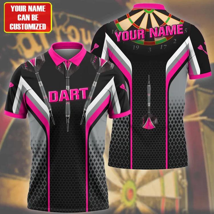 Customized Darts Polo Shirt, Darts Honeycomb, Personalized Name Polo Shirt For Men - Perfect Gift For Darts Lovers, Darts Players - Image 2