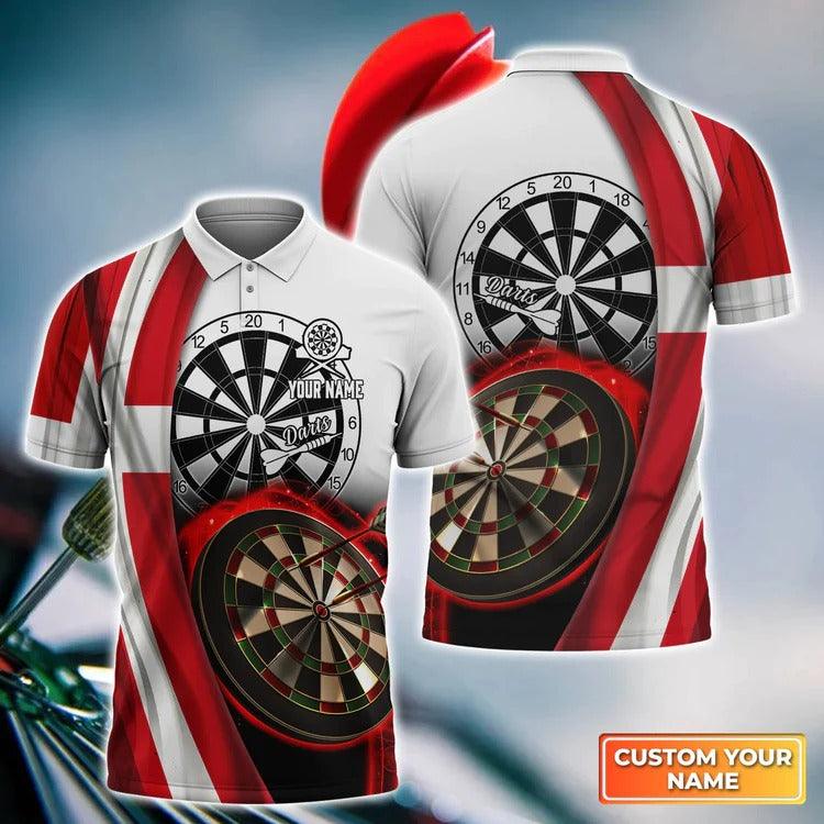 Customized Darts Polo Shirt, France Flag Dartboard, Personalized Name Polo Shirt For Men - Perfect Gift For Darts Lovers, Darts Players - Image 3