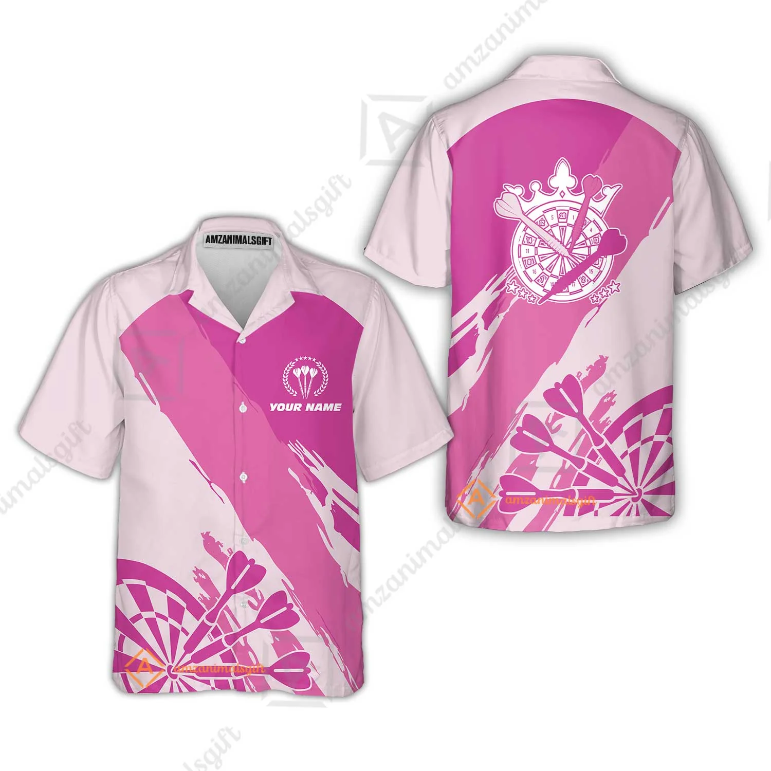 Customized Darts Women Polo Shirt, Light Dark Pink Team Shirt, Personalized Name Polo Shirt For Women - Perfect Gift For Darts Lovers, Darts Players - Image 6