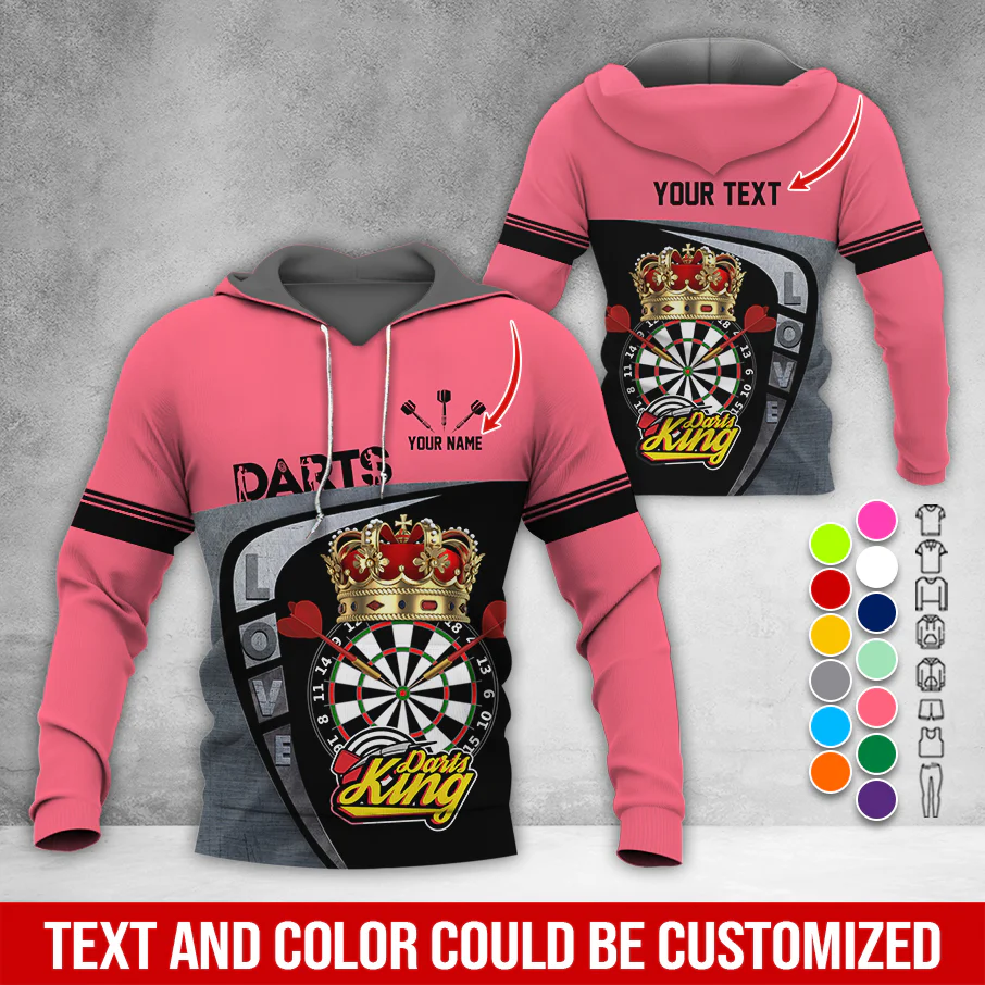 Customized Darts Premium Hoodie, Personalized Name & Text Darts Hoodie, Darts King Hoodie, Perfect Gift For Darts Lovers, Friend, Family - Image 11