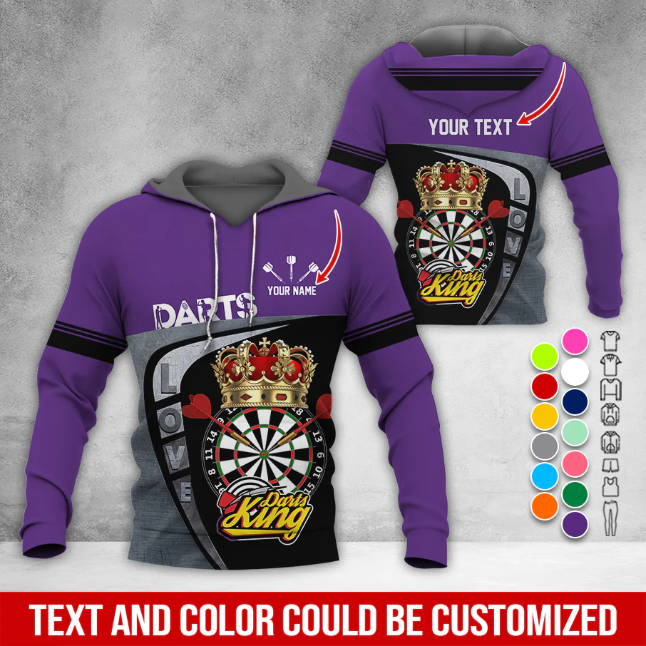 Customized Darts Premium Hoodie, Personalized Name & Text Darts Hoodie, Darts King Hoodie, Perfect Gift For Darts Lovers, Friend, Family - Image 12