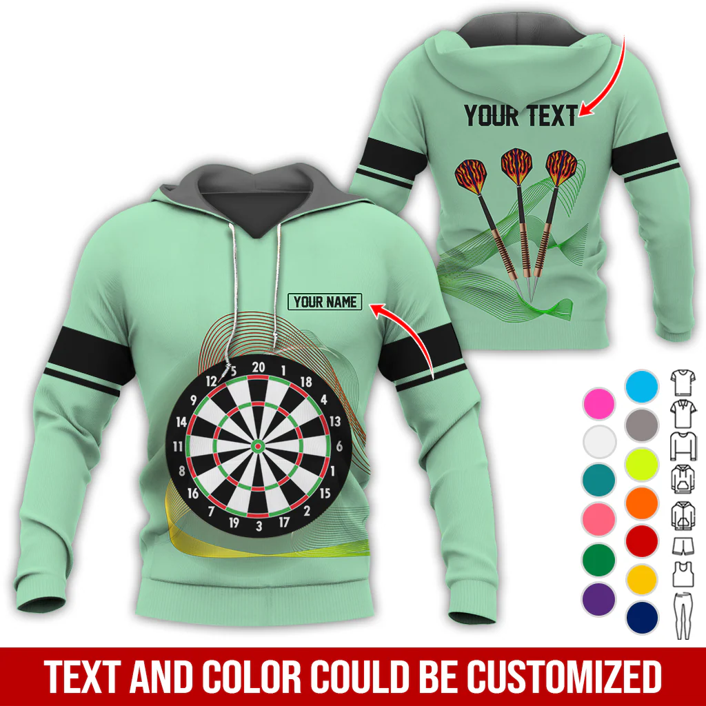 Customized Darts Premium Hoodie, Personalized Name & Text Hoodie, Black Line Pattern Hoodie For Men & Women, Perfect Gift For Darts Lovers, Friend, Family - Image 4
