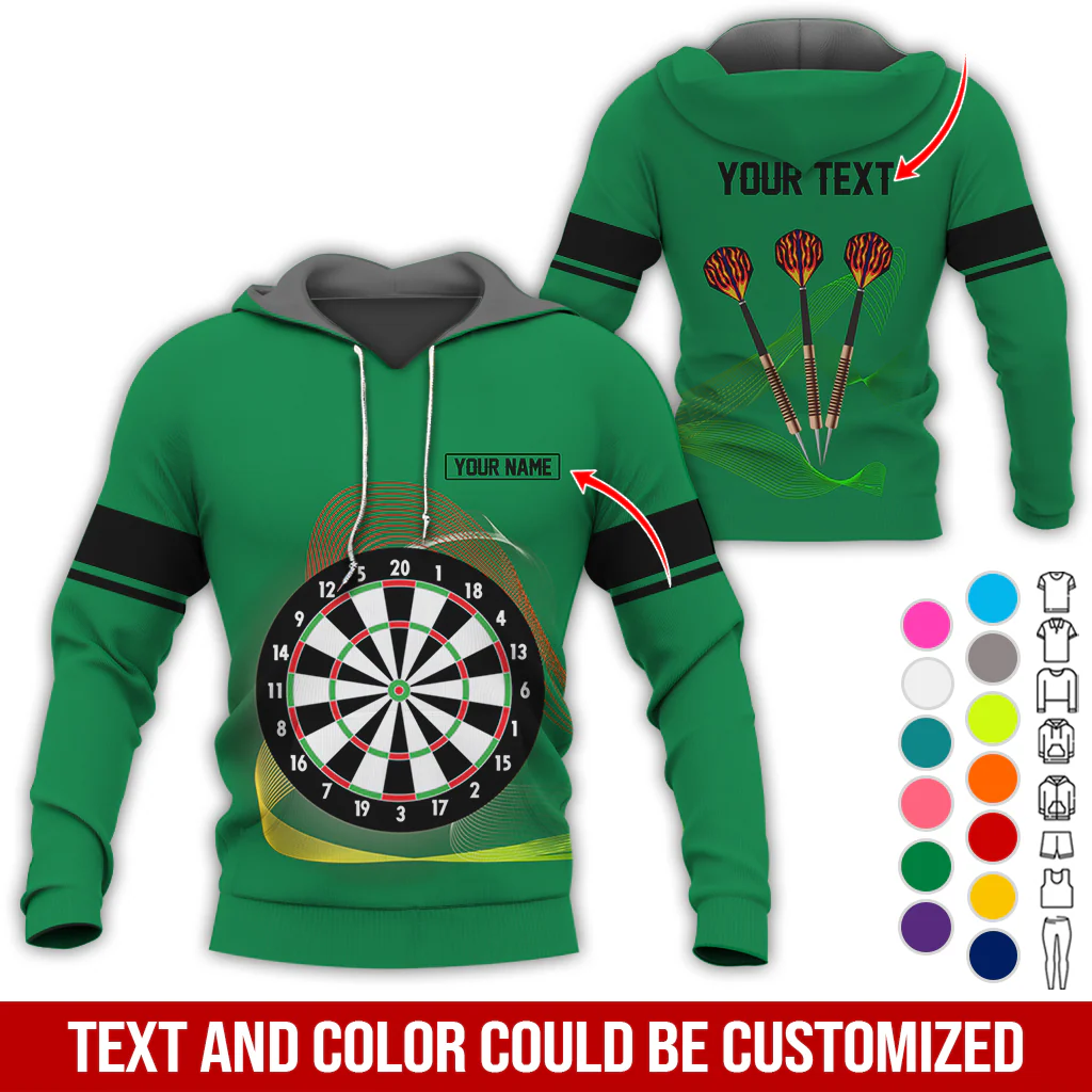 Customized Darts Premium Hoodie, Personalized Name & Text Hoodie, Black Line Pattern Hoodie For Men & Women, Perfect Gift For Darts Lovers, Friend, Family - Image 6