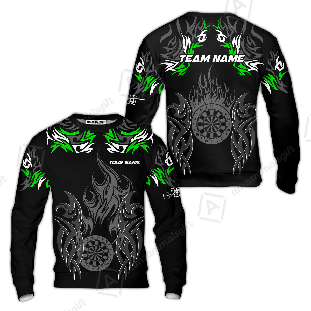 Customized Darts Sweatshirt, Dartboard Fire Flame Darts Sweatshirt Multicolor Team Style, Jersey for Darts Players - Image 4