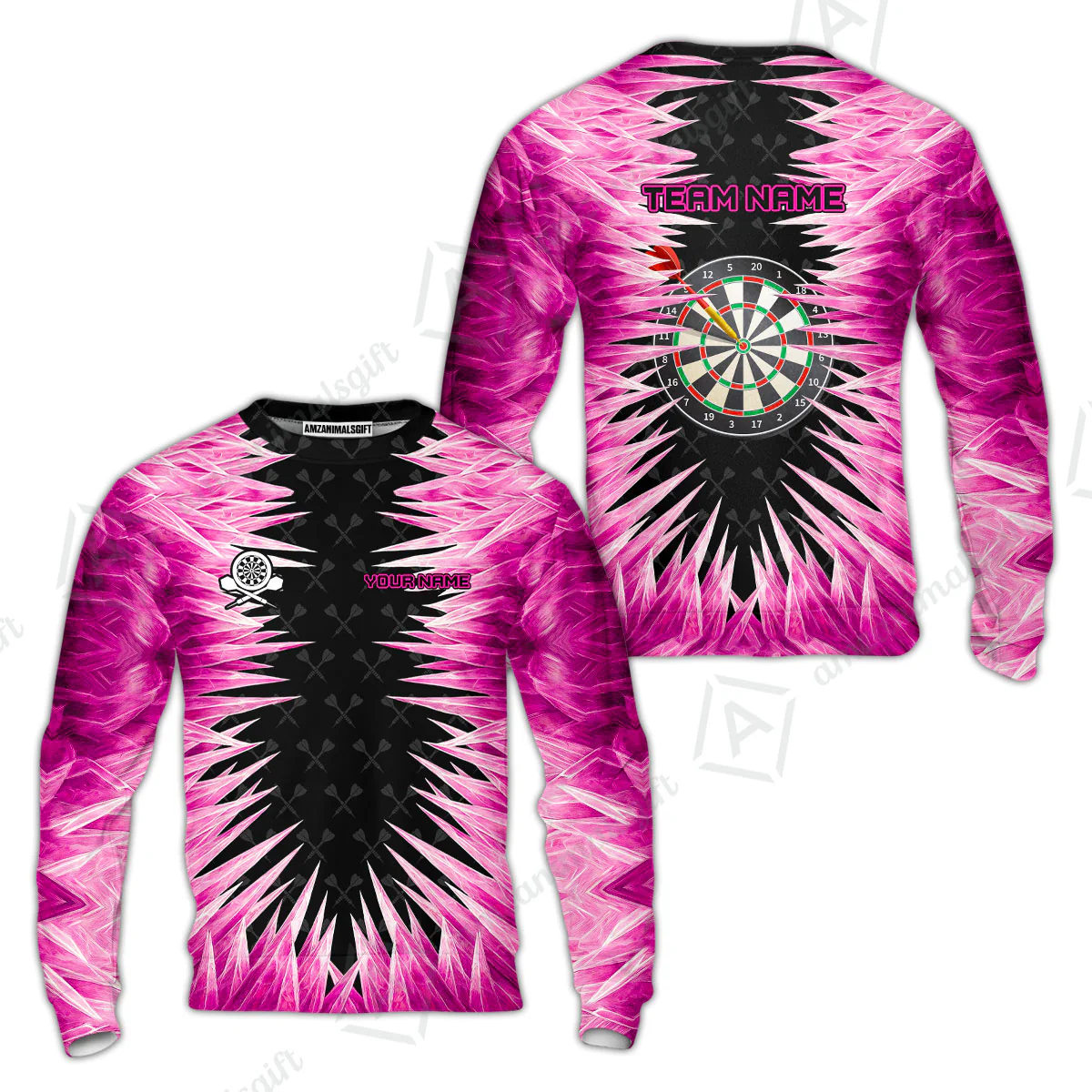Customized Darts Sweatshirt, Darts Dartboard Ice And Fire Multicolor Sweatshirt Jersey For Darts Players - Image 3