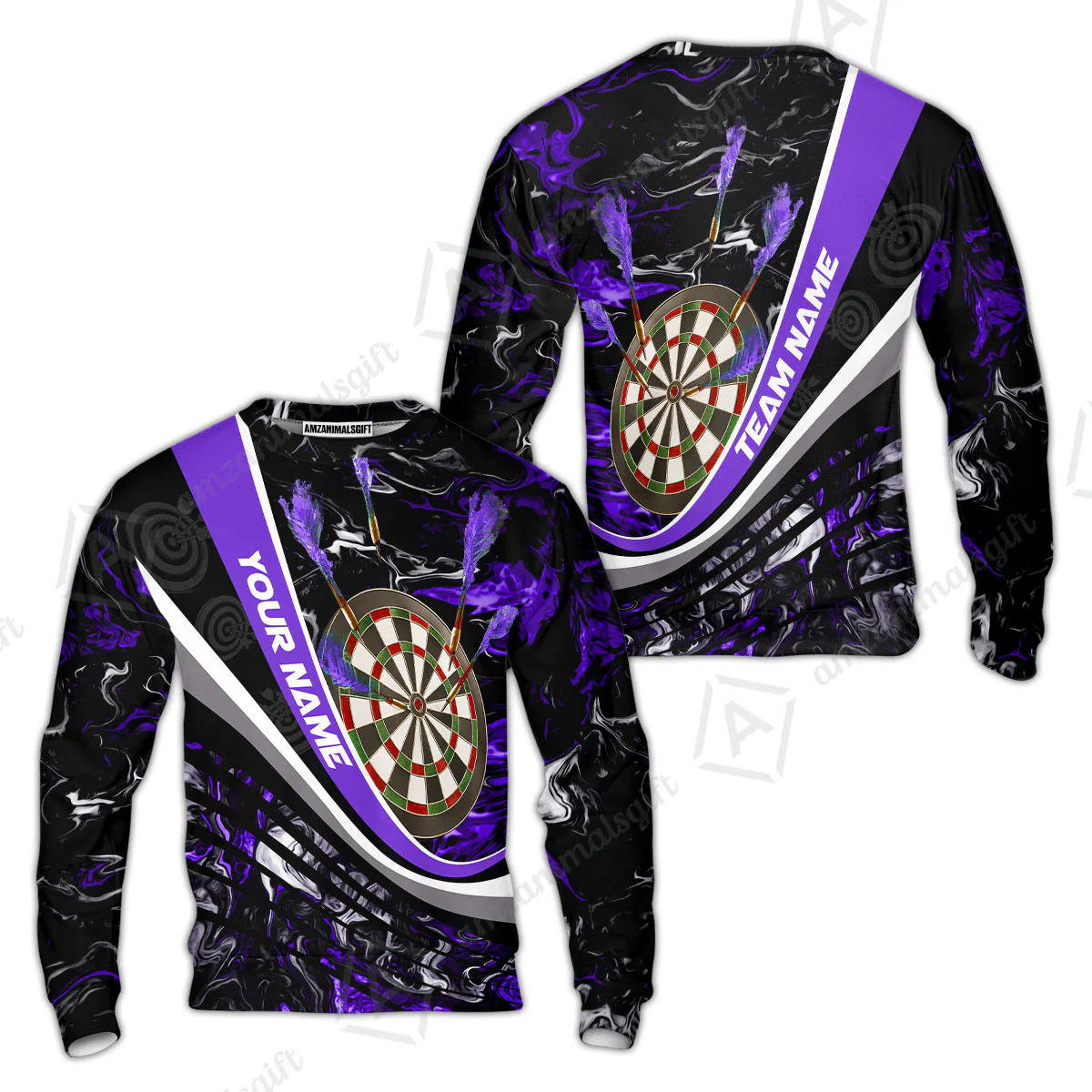 Customized Darts Sweatshirt, Darts Flaming Magma Multicolor Sweatshirt Custom Team Jersey For Darts Player - Image 2