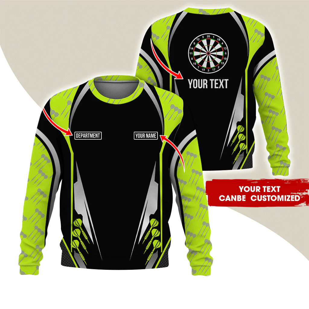 Customized Darts Sweatshirt, Darts Pattern Sweatshirt Black For Men & Women, Perfect Gift For Darts Lovers, Friend, Family - Image 3