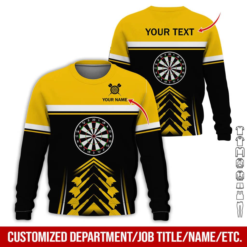 Customized Darts Sweatshirt, Darts Pattern & White Stripes Sweatshirt For Men & Women, Perfect Gift For Darts Lovers, Friend, Family - Image 6