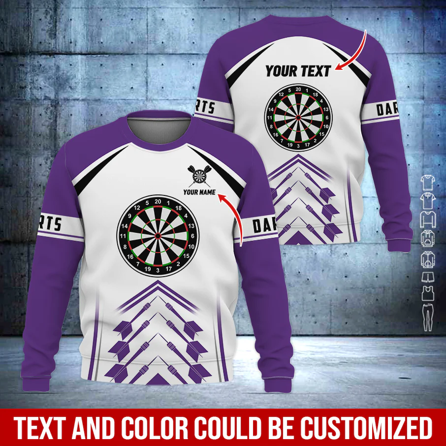 Customized Darts Sweatshirt, Dartsboards Pattern Sweatshirt White For Men & Women, Perfect Gift For Darts Lovers, Darts Player - Image 4