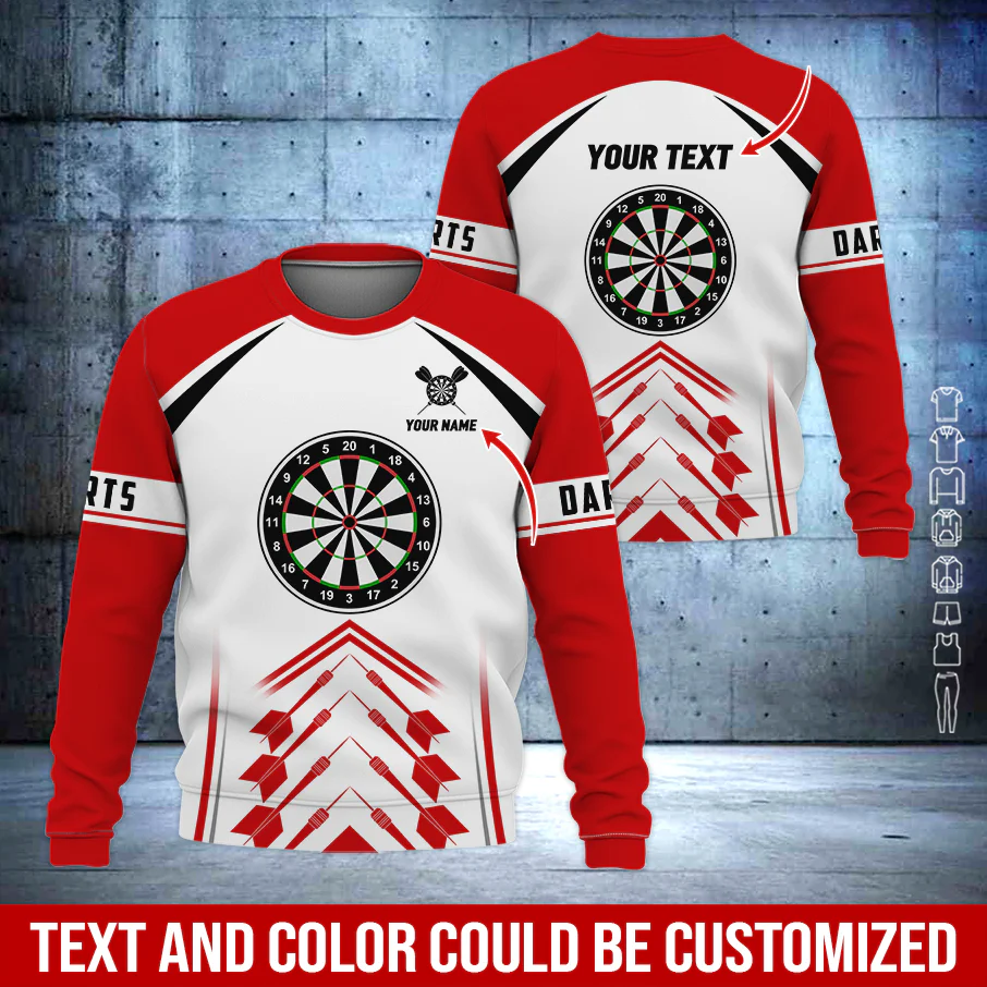 Customized Darts Sweatshirt, Dartsboards Pattern Sweatshirt White For Men & Women, Perfect Gift For Darts Lovers, Darts Player - Image 5