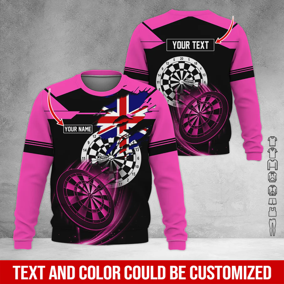 Customized Darts Sweatshirt, England Flag Pattern Sweatshirt For Men & Women, Perfect Gift For Darts Lovers, Friend, Family - Image 10