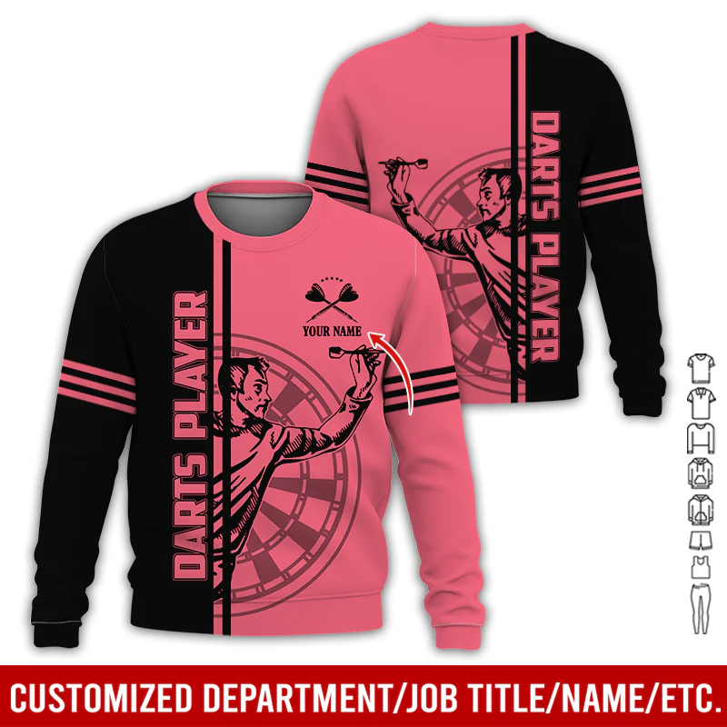 Customized Darts Sweatshirt, Men Playing Darts Pattern Sweatshirt For Men & Women, Perfect Gift For Darts Lovers, Friend, Family - Image 8