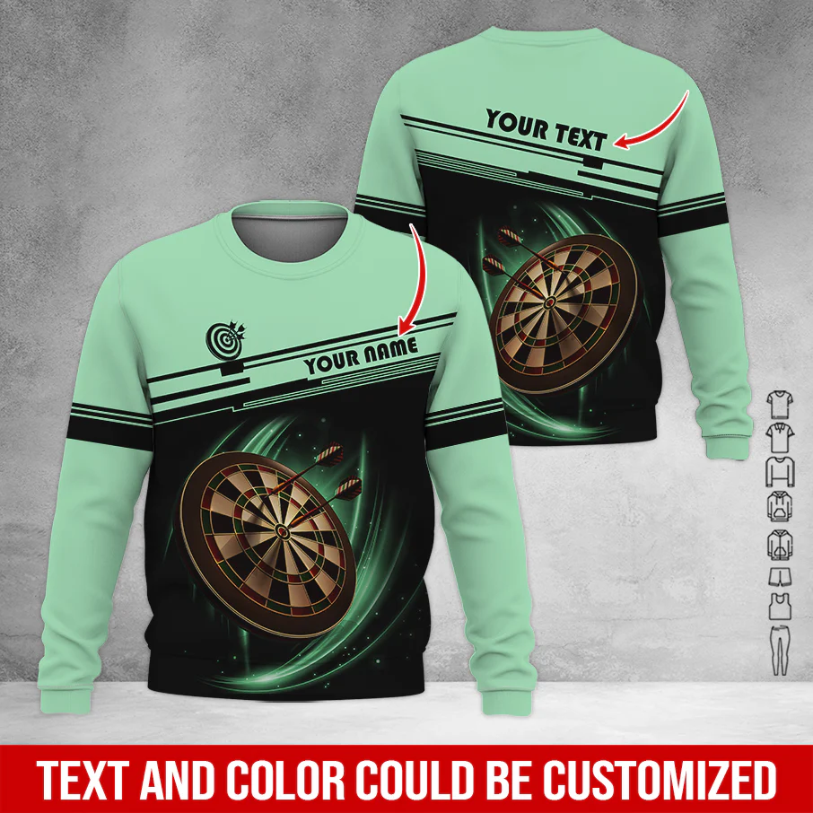 Customized Darts Sweatshirt, Personalized Name & Text Darts Sweatshirt, Darts Pattern Sweatshirt, Perfect Gift For Darts Lovers, Friend, Family - Image 5