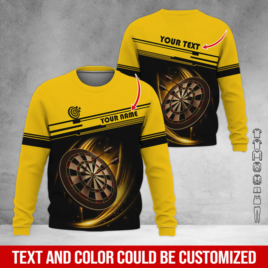 Customized Darts Sweatshirt, Personalized Name & Text Darts Sweatshirt, Darts Pattern Sweatshirt, Perfect Gift For Darts Lovers, Friend, Family - Image 6