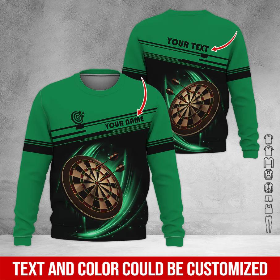 Customized Darts Sweatshirt, Personalized Name & Text Darts Sweatshirt, Darts Pattern Sweatshirt, Perfect Gift For Darts Lovers, Friend, Family - Image 7