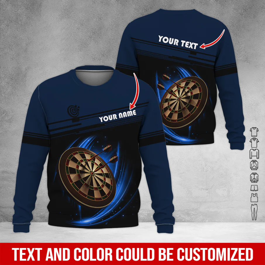 Customized Darts Sweatshirt, Personalized Name & Text Darts Sweatshirt, Darts Pattern Sweatshirt, Perfect Gift For Darts Lovers, Friend, Family - Image 9
