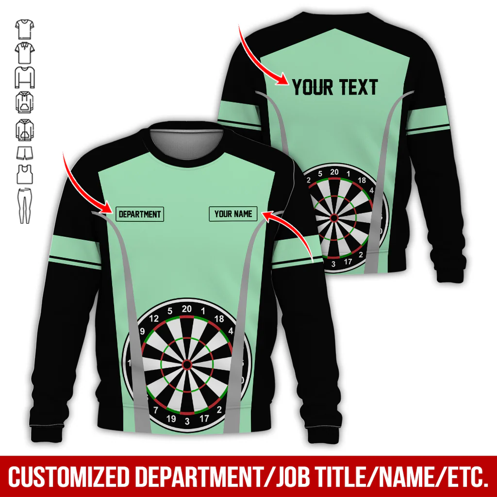 Customized Darts Sweatshirt, Personalized Name, Text & Department Sweatshirt, Play Darts Pattern Sweatshirt, Perfect Gift For Darts Lovers, Friend, Family - Image 5
