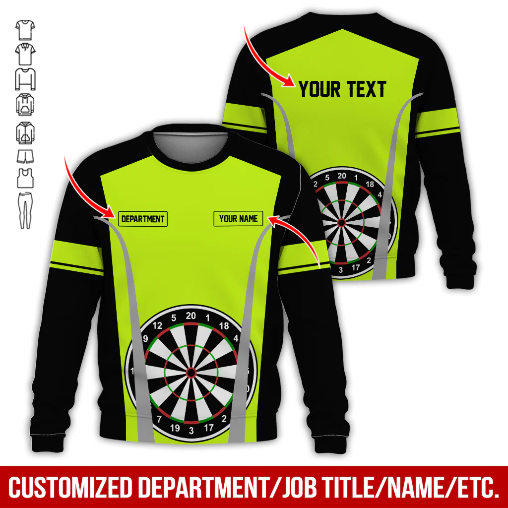 Customized Darts Sweatshirt, Personalized Name, Text & Department Sweatshirt, Play Darts Pattern Sweatshirt, Perfect Gift For Darts Lovers, Friend, Family - Image 8