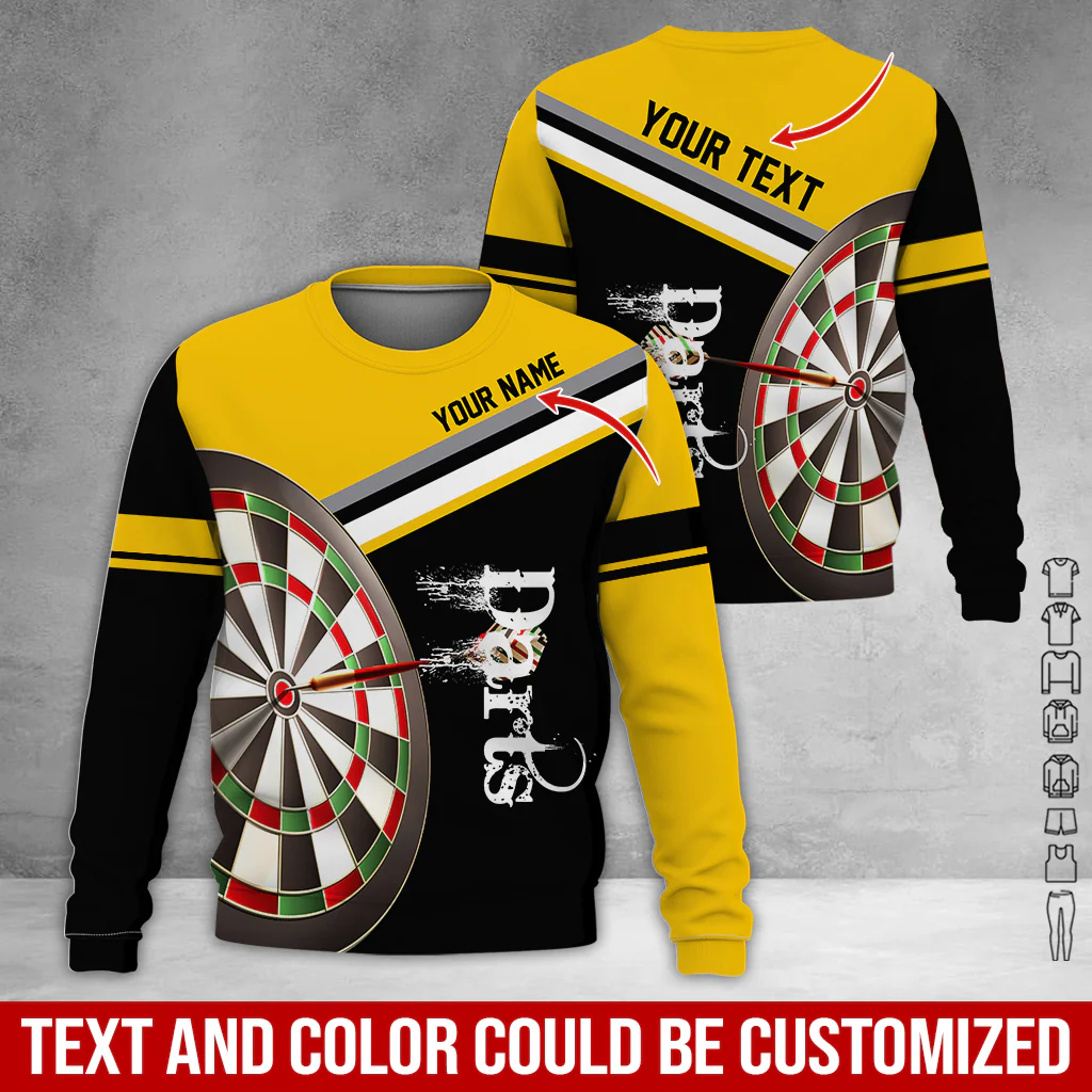 Customized Darts Sweatshirt, Personalized Name & Text Shirts, Darts Pattern Shirts, Perfect Gift For Darts Lovers, Friend, Family - Image 5