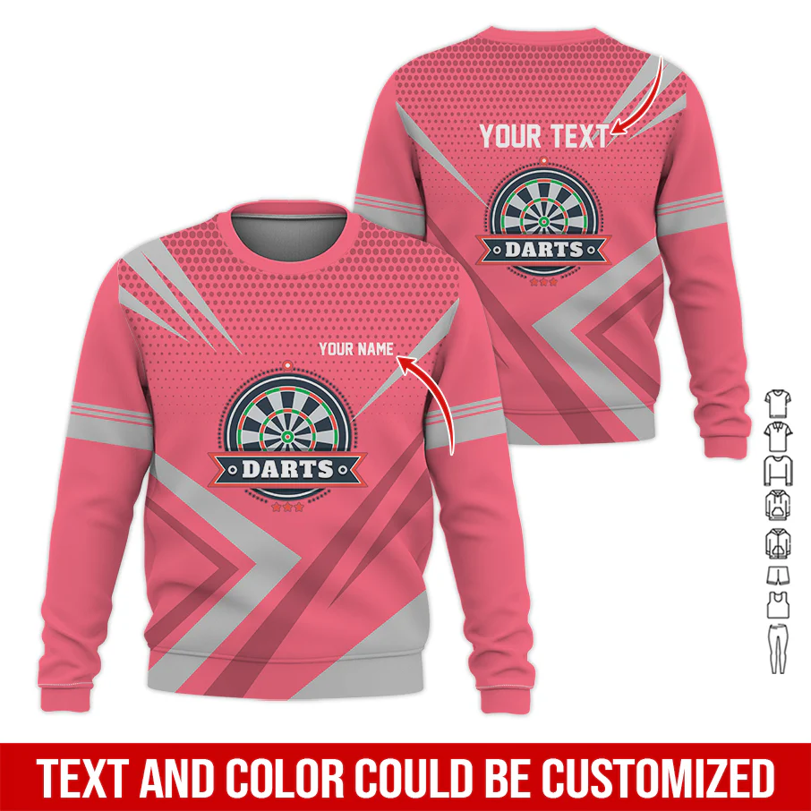 Customized Darts Sweatshirt, Personalized Name & Text Sweatshirt, 3 Star Darts Pattern Sweatshirt, Perfect Gift For Darts Lovers, Friend, Family - Image 11