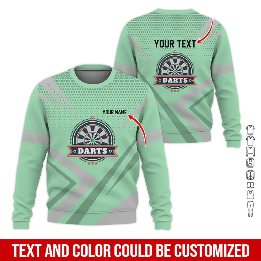 Customized Darts Sweatshirt, Personalized Name & Text Sweatshirt, 3 Star Darts Pattern Sweatshirt, Perfect Gift For Darts Lovers, Friend, Family - Image 4