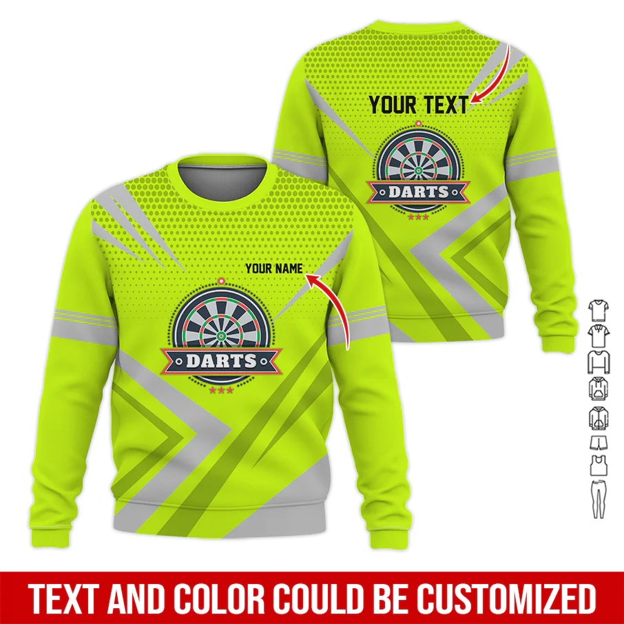 Customized Darts Sweatshirt, Personalized Name & Text Sweatshirt, 3 Star Darts Pattern Sweatshirt, Perfect Gift For Darts Lovers, Friend, Family - Image 7