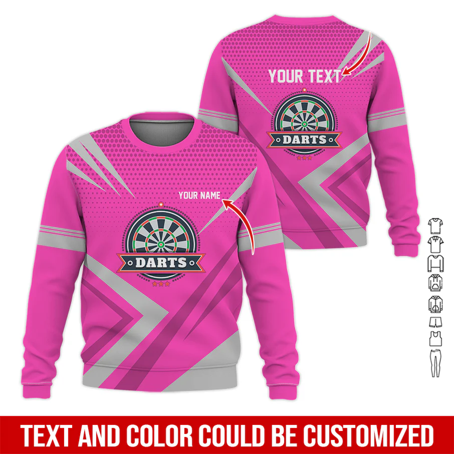 Customized Darts Sweatshirt, Personalized Name & Text Sweatshirt, 3 Star Darts Pattern Sweatshirt, Perfect Gift For Darts Lovers, Friend, Family - Image 9