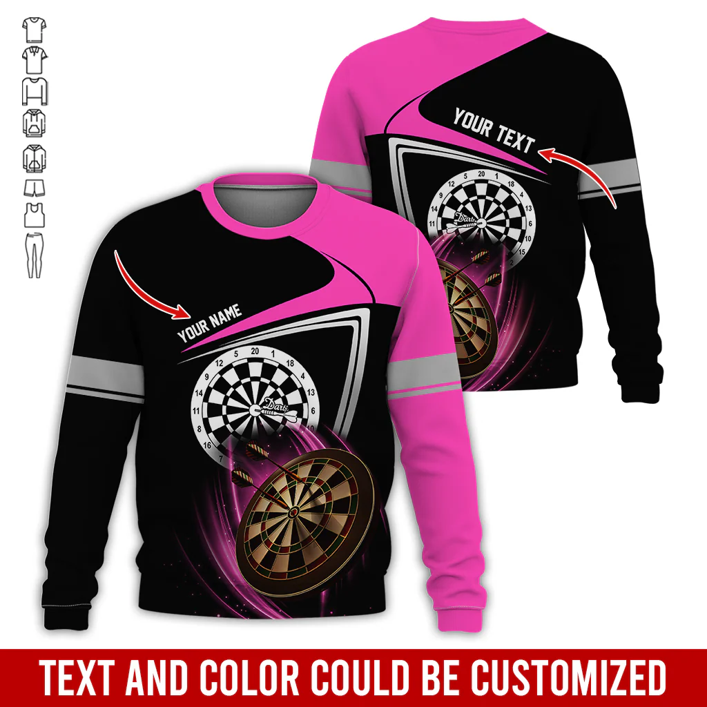Customized Darts Sweatshirt, Personalized Name & Text Sweatshirt, Darts Pattern Sweatshirt, Perfect Gift For Darts Lovers, Darts Player - Image 10
