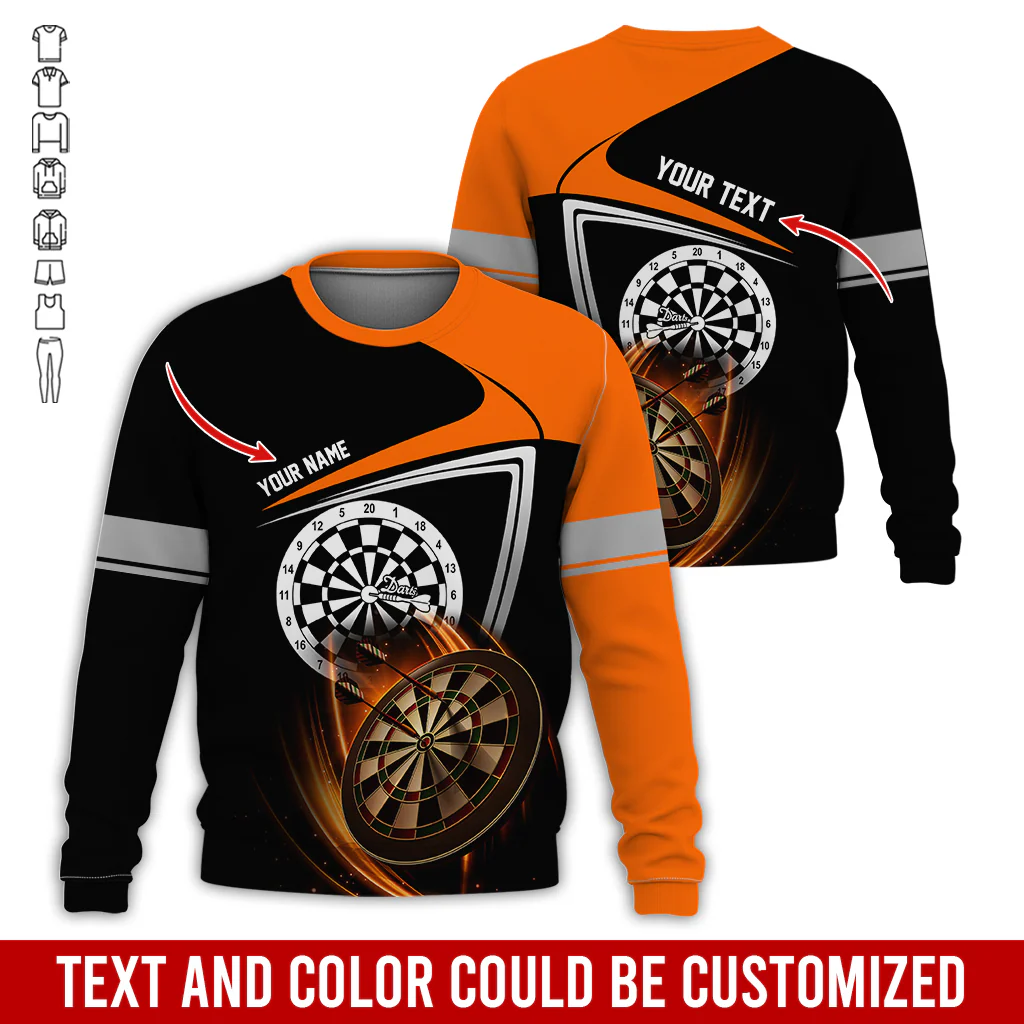 Customized Darts Sweatshirt, Personalized Name & Text Sweatshirt, Darts Pattern Sweatshirt, Perfect Gift For Darts Lovers, Darts Player - Image 11