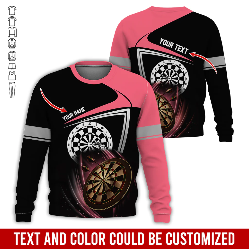 Customized Darts Sweatshirt, Personalized Name & Text Sweatshirt, Darts Pattern Sweatshirt, Perfect Gift For Darts Lovers, Darts Player - Image 12