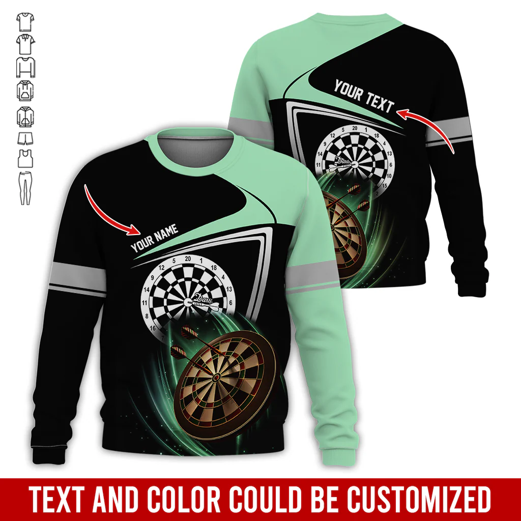 Customized Darts Sweatshirt, Personalized Name & Text Sweatshirt, Darts Pattern Sweatshirt, Perfect Gift For Darts Lovers, Darts Player - Image 5