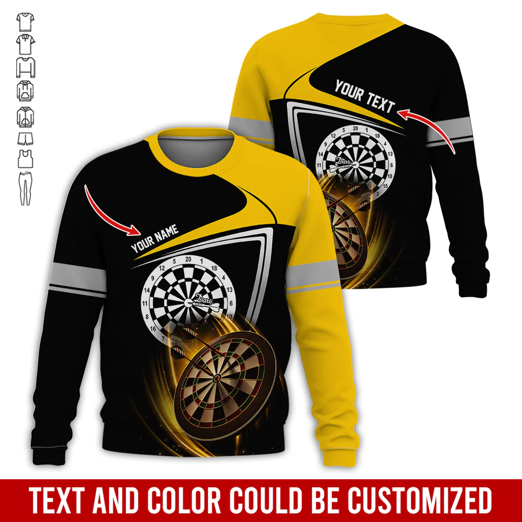 Customized Darts Sweatshirt, Personalized Name & Text Sweatshirt, Darts Pattern Sweatshirt, Perfect Gift For Darts Lovers, Darts Player - Image 6