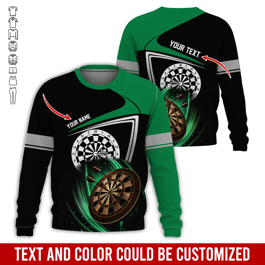 Customized Darts Sweatshirt, Personalized Name & Text Sweatshirt, Darts Pattern Sweatshirt, Perfect Gift For Darts Lovers, Darts Player - Image 7