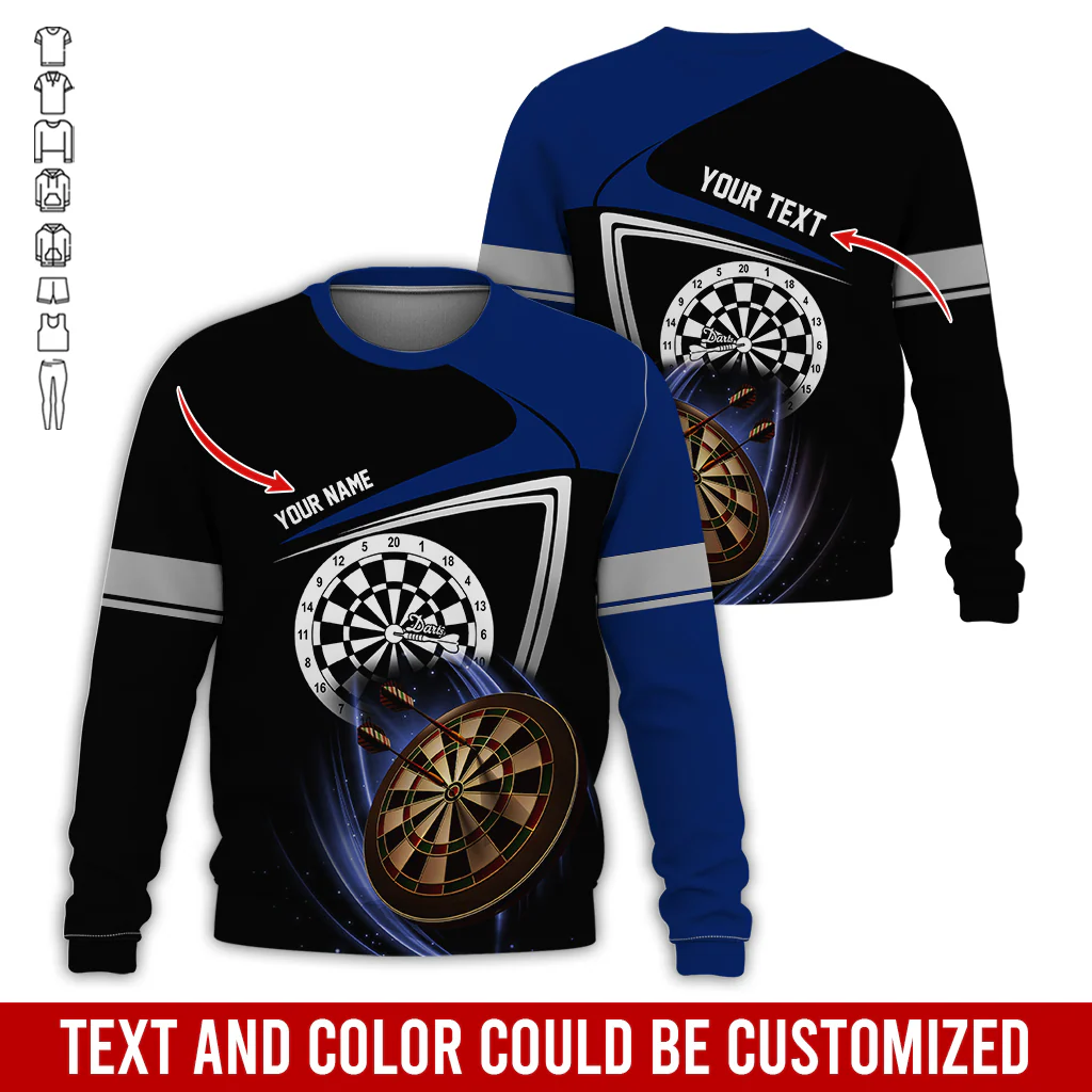 Customized Darts Sweatshirt, Personalized Name & Text Sweatshirt, Darts Pattern Sweatshirt, Perfect Gift For Darts Lovers, Darts Player - Image 9