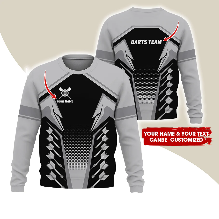 Customized Darts Sweatshirt, Personalized Name & Text Sweatshirt For Men & Women, Perfect Gift For Darts Lovers, Friend, Family - Image 2