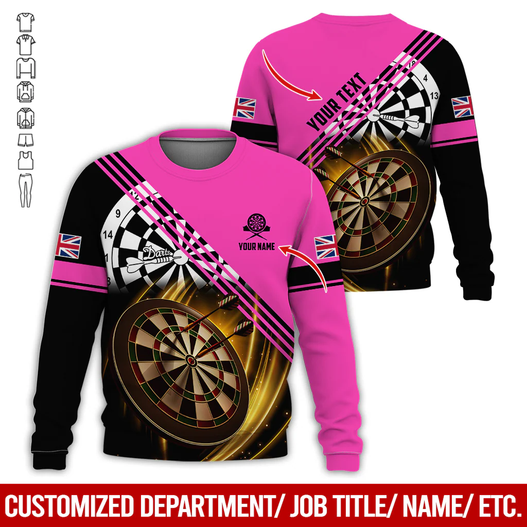 Customized Darts Sweatshirt, Personalized National Flag & Darts Pattern Sweatshirt For Men & Women, Perfect Gift For Darts Lovers, Friend, Family - Image 5