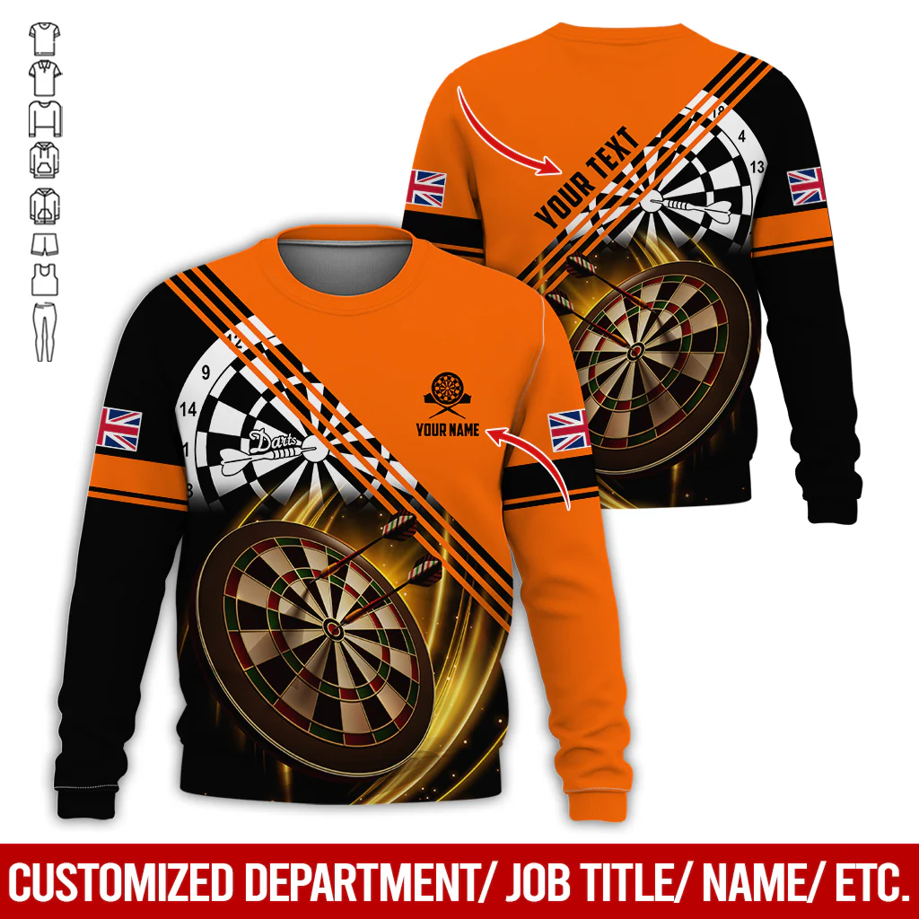 Customized Darts Sweatshirt, Personalized National Flag & Darts Pattern Sweatshirt For Men & Women, Perfect Gift For Darts Lovers, Friend, Family - Image 6