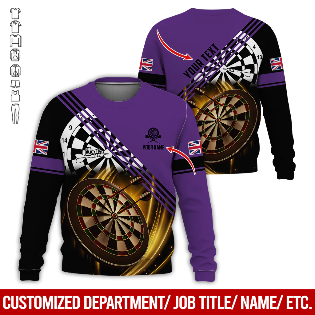 Customized Darts Sweatshirt, Personalized National Flag & Darts Pattern Sweatshirt For Men & Women, Perfect Gift For Darts Lovers, Friend, Family - Image 8