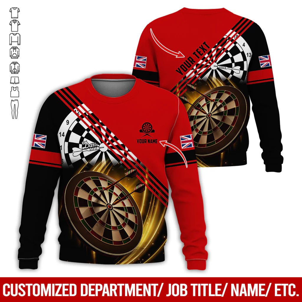 Customized Darts Sweatshirt, Personalized National Flag & Darts Pattern Sweatshirt For Men & Women, Perfect Gift For Darts Lovers, Friend, Family - Image 9