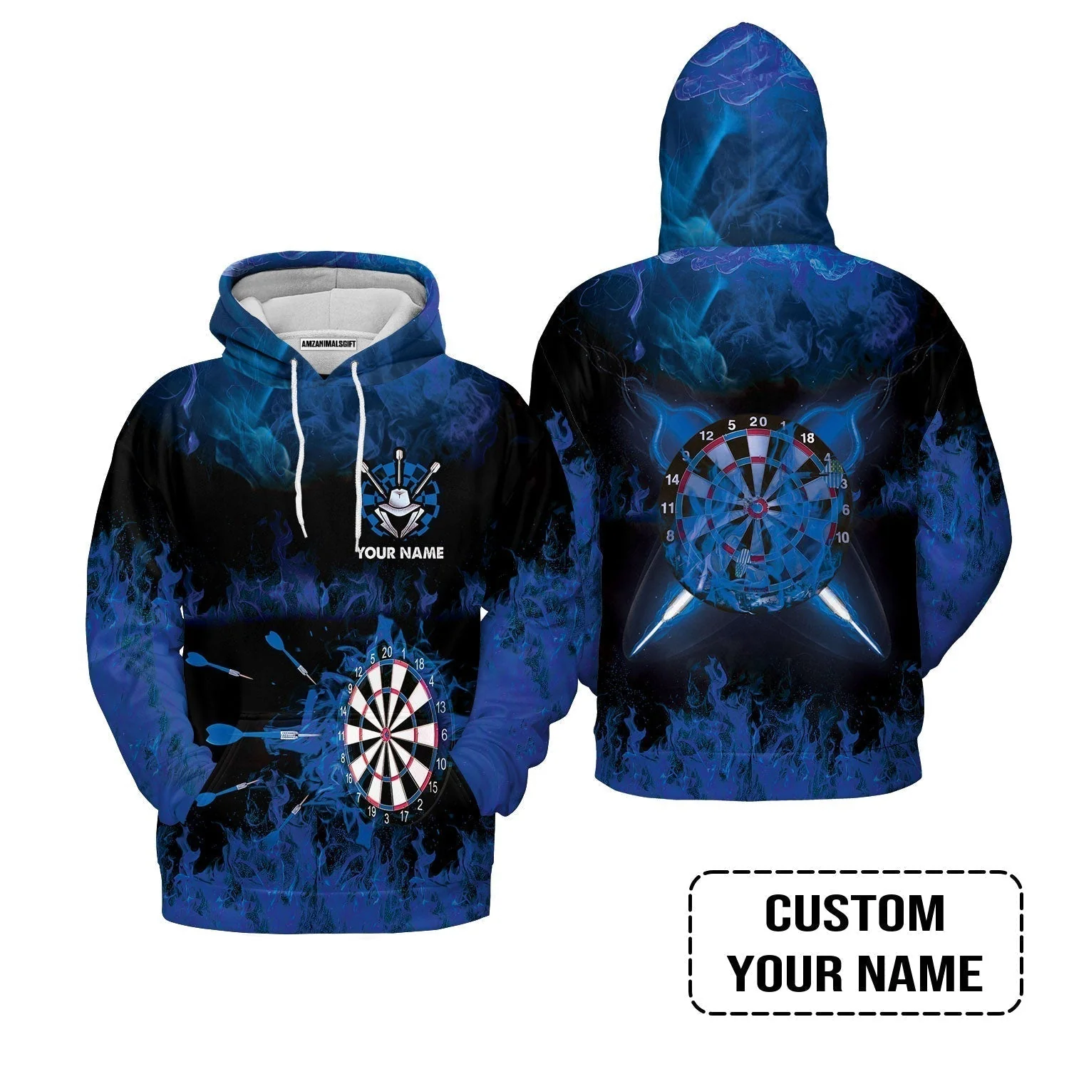 Customized Darts T-Shirt, Darts Blue Polo Shirt, Personalized Name T-Shirt - Perfect Gift For Darts Lovers, Darts Players - Image 5