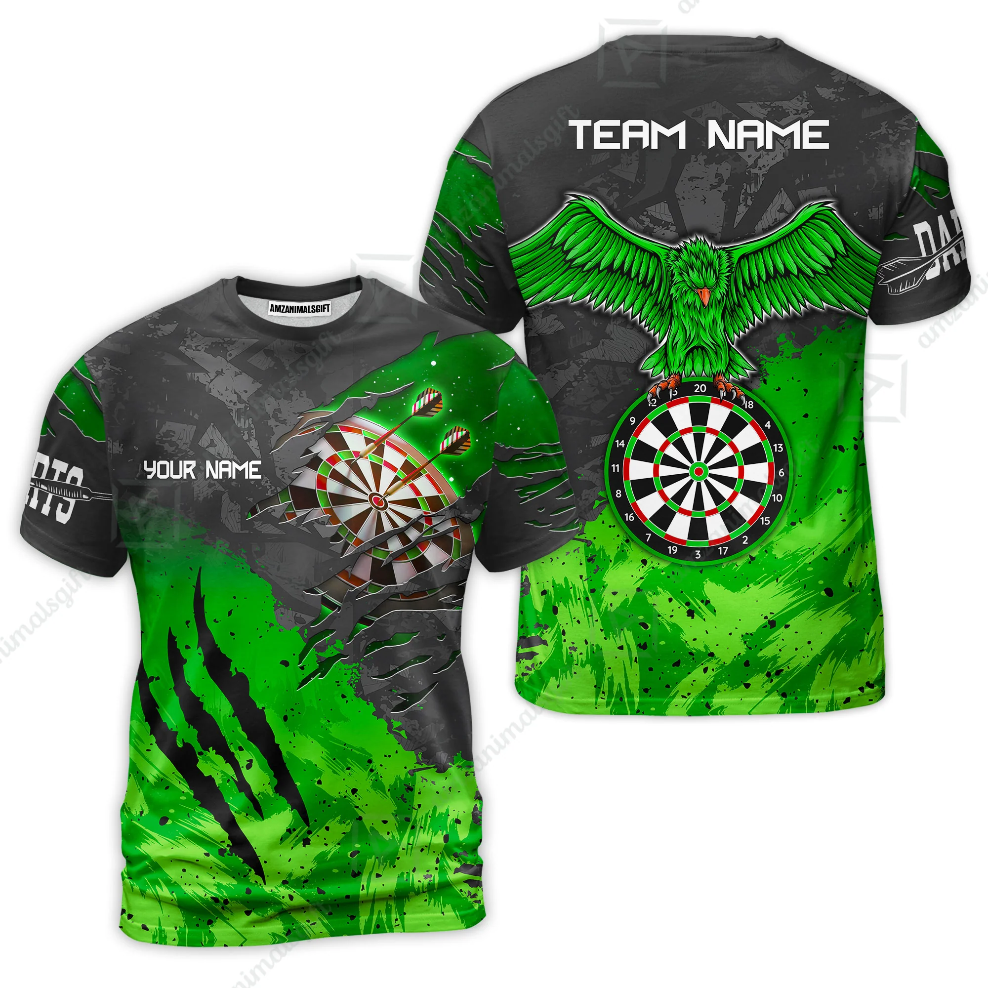 Customized Darts T-Shirt, Darts Eagle Dartboard Multicolor Custom Dart T-Shirt Jersey For Darts Player - Image 3