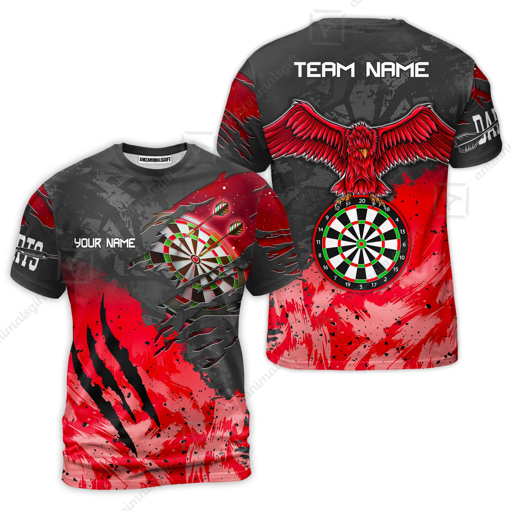 Customized Darts T-Shirt, Darts Eagle Dartboard Multicolor Custom Dart T-Shirt Jersey For Darts Player - Image 6