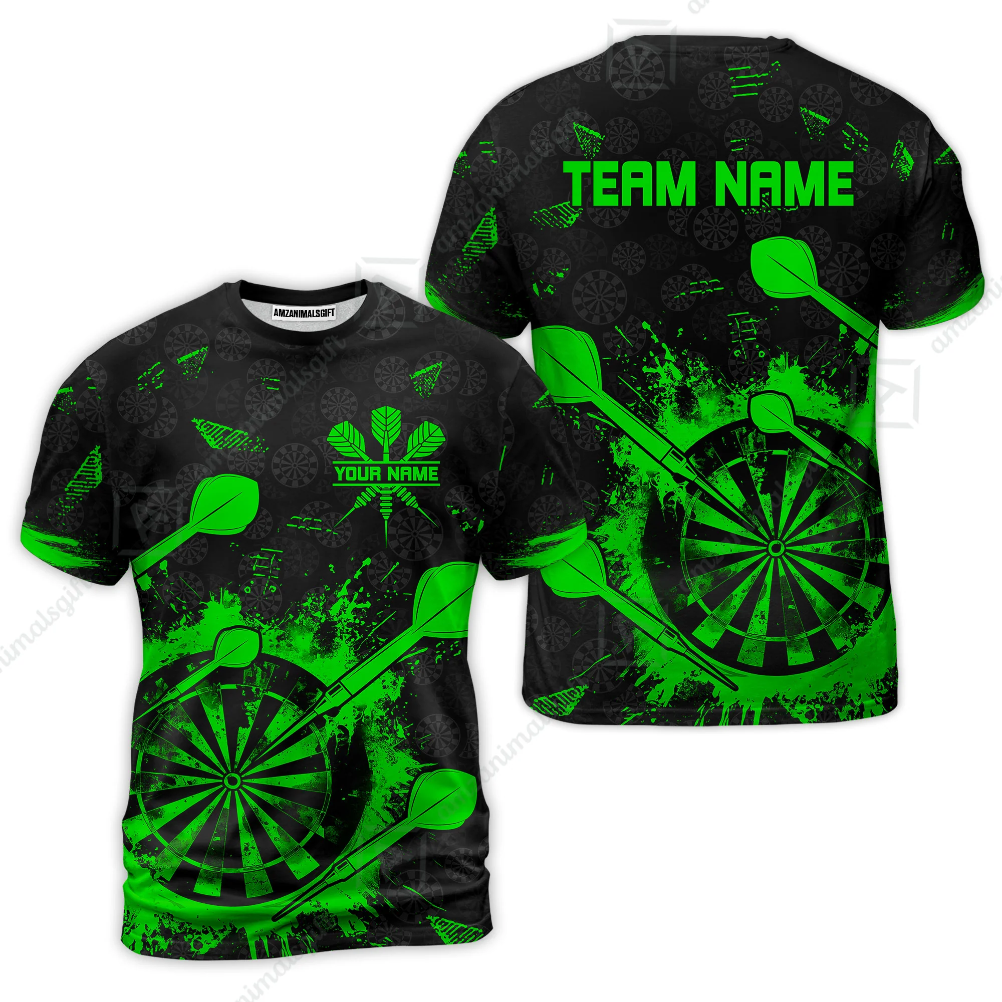 Customized Darts T-Shirt, Darts Grunge Dartboard T-Shirt Team Style Jersey for Darts Players - Image 3