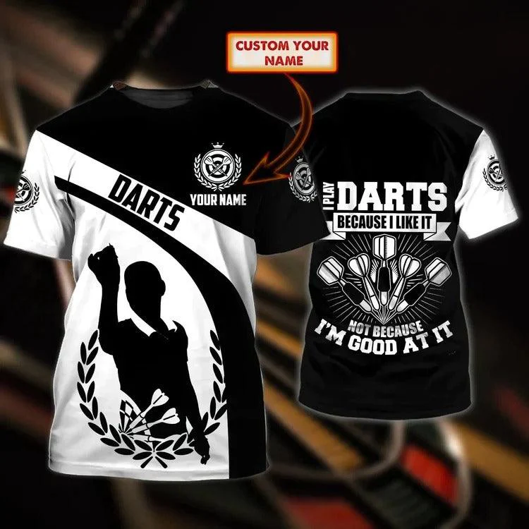 Customized Darts T Shirt, I Play Darts, Personalized Name Darts T Shirt For Men - Perfect Gift For Darts Lovers, Darts Players